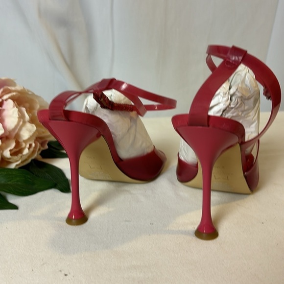 Marc Fisher Claudie Red Buckled Ankle Jelly Strap High Heeled Sandal Sz 8.5 NEW - Picture 4 of 7